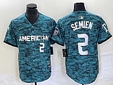 Men's Texas Rangers #2 Marcus Semien Teal 2023 All Star Stitched Baseball Jersey,baseball caps,new era cap wholesale,wholesale hats
